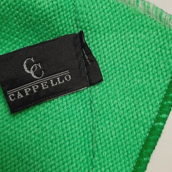 Retro 80's CAPPELLO 100% Wool Intarsia Stripe Pattern Knit Beanie Hat Green OS - Picture 14 of 15